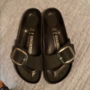 Birkenstock Big Buckle Black slides, size 38